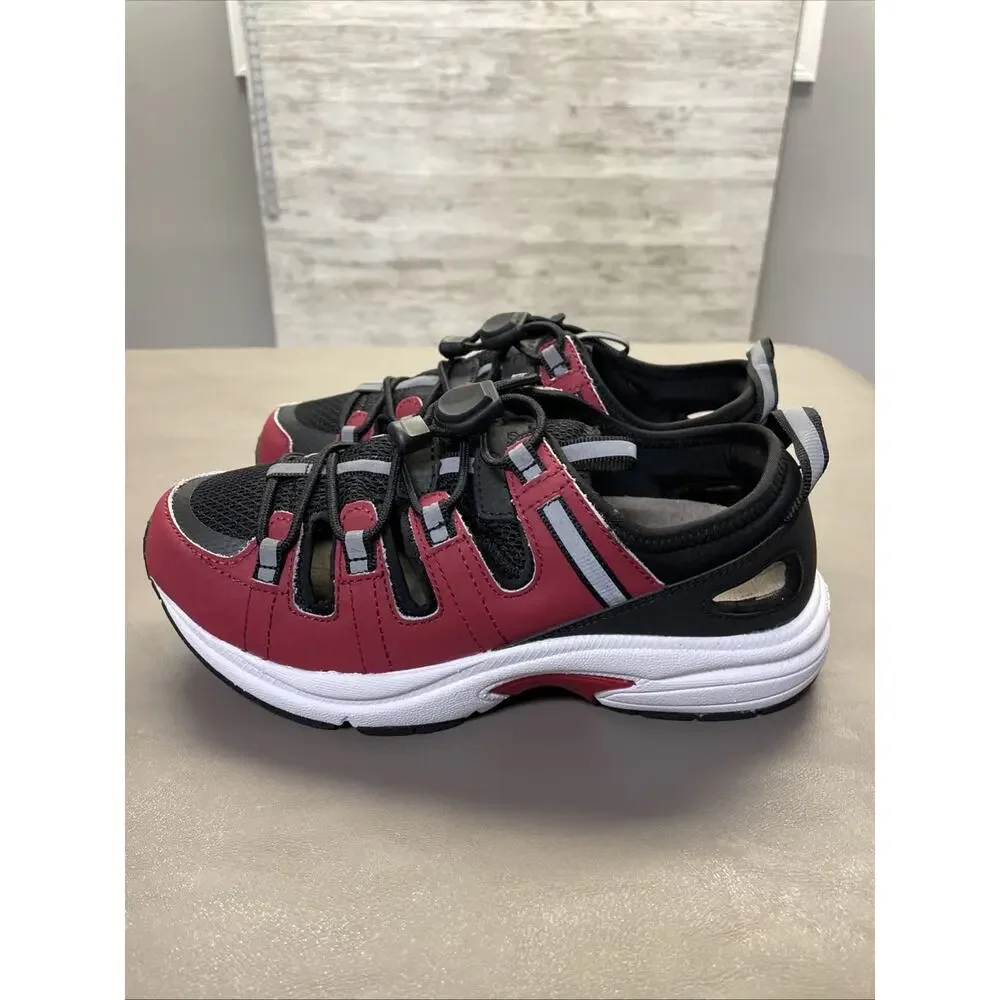 Dr Comfort Amelia Womens Red Black Diabetic Shoes 6 Wide 11270 Bungee Sneakers